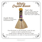 Witch Cinnamon Broom Tiger's Eye Magic Broom - Natural Healing Crystal Witch Broom for Reiki Cleansing Handmade Home & Office De