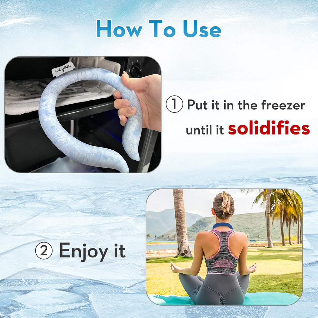 Neck CoolingTube with Insulated Bag, Reusable Ice Coolers Wearable Body CoolingProducts, Neck Coolers for HotWeather