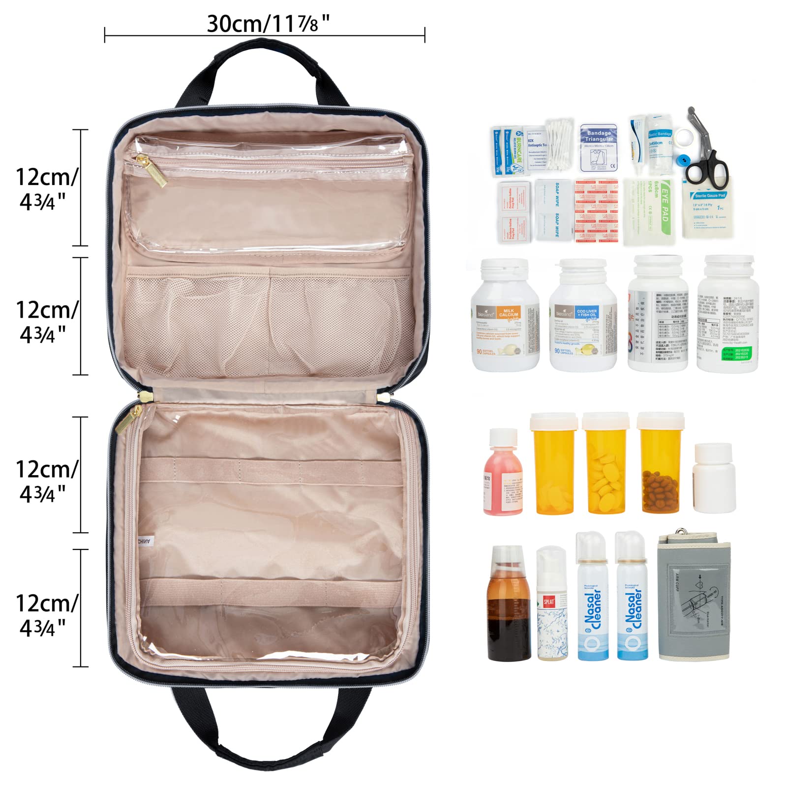 Leudes Travel Pill Bottle Organizer,Medicine Organizer and Storage,Home Medication Bag, Cases,Carrier for Pills,Vitamin,Fish Oil