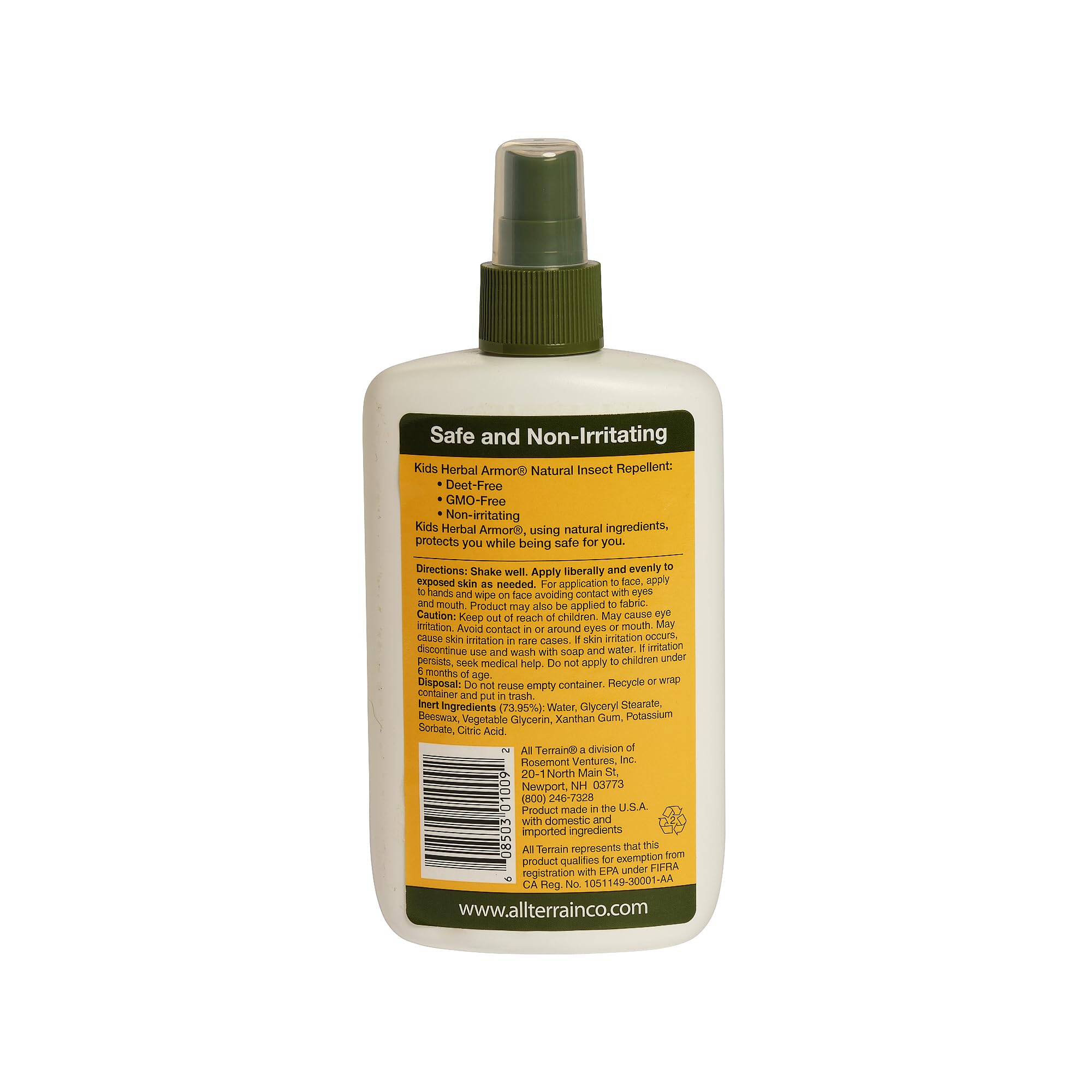 Kids Herbal Armor DEET-Free Pump Spray 8oz. Insect Repellent - Value Size, Plant-Based and All-Natural Bug Repellent for Outdoor