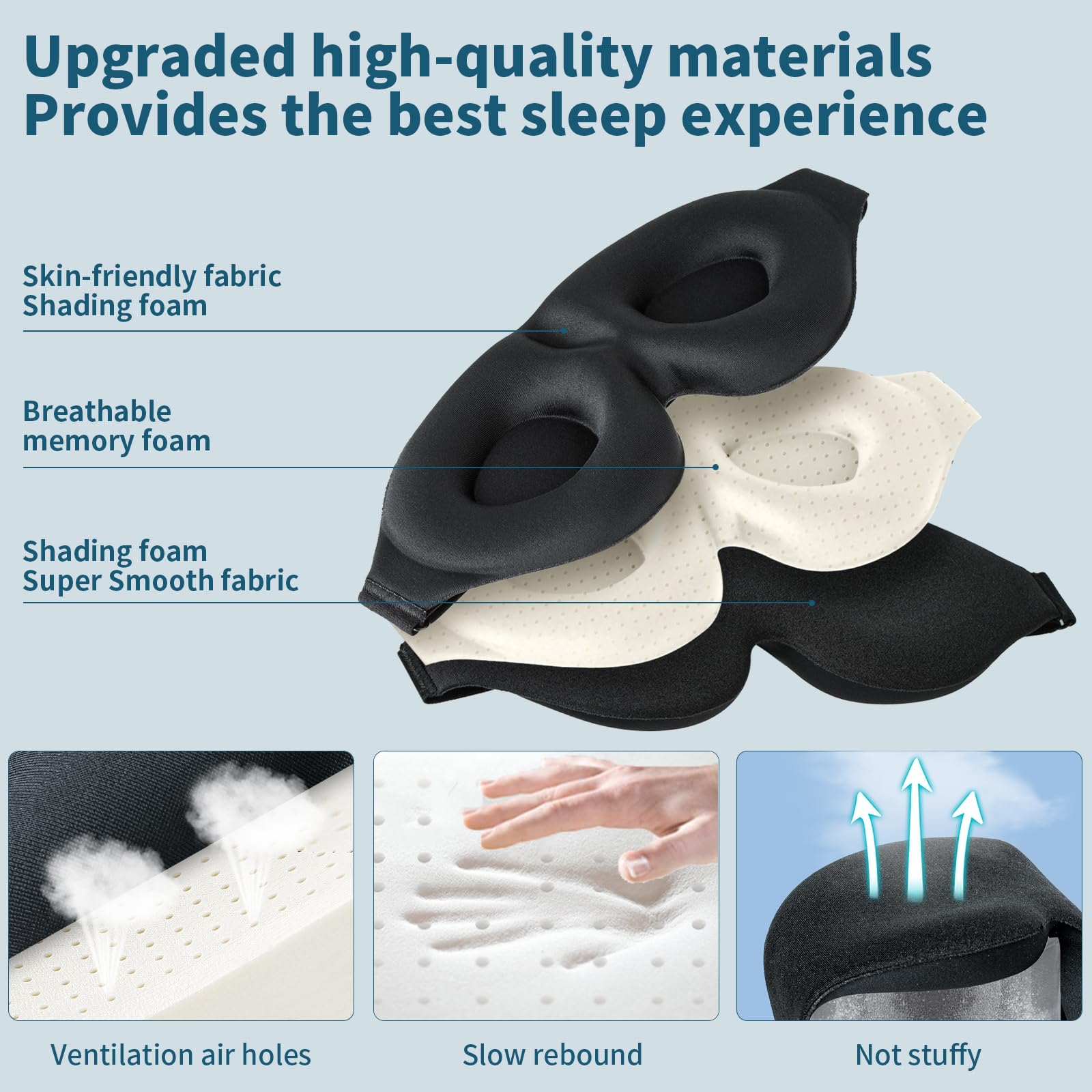 ZGGCD Sleep Mask for Side Sleeper, Light Blocking Sleeping Eye Mask for Women Men, 3D Contoured Cup Night Blindfold, Luxury Eye
