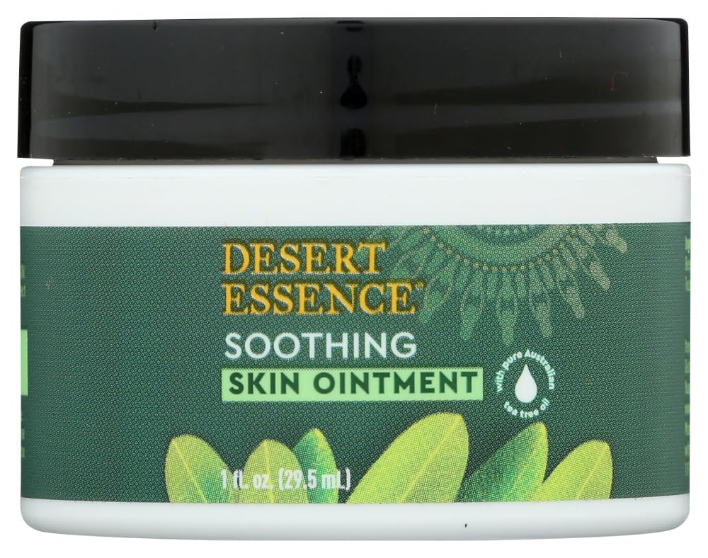Desert Essence Tea Tree Oil Skin Ointment - 1 Fl Ounce - Pack of 2 - Jojoba & Lavender Essential Oils - Vitamin E - Sweet Almond
