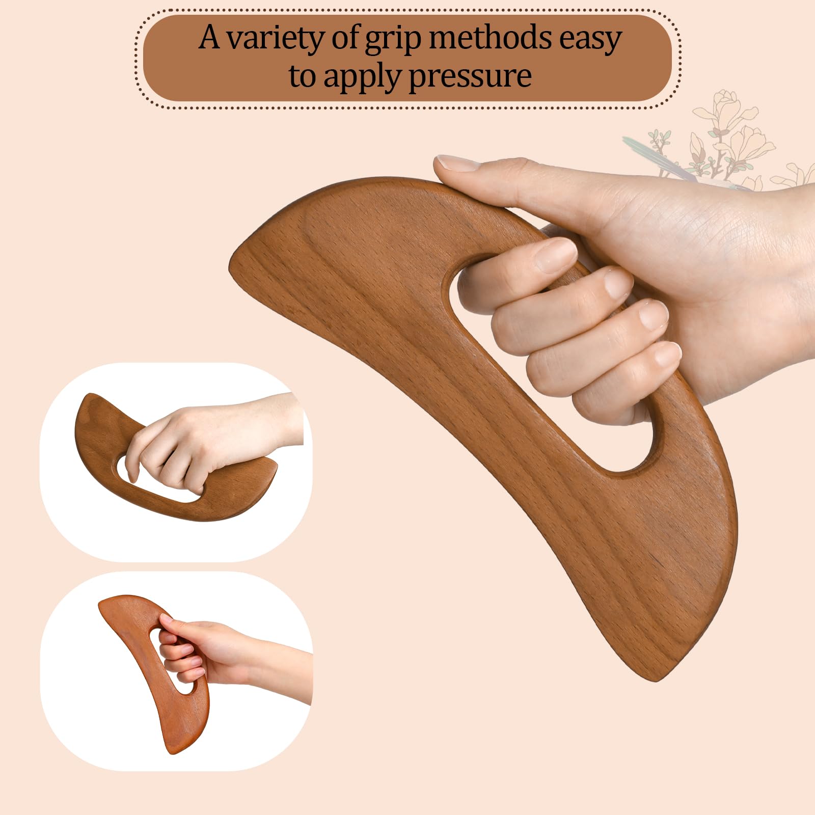 Wooden Cellulite Massager, Body Guasha Tool Lymphatic Drainage Massager Muscle Scraper Back Massage Tool Relieve Muscle Fatigue,