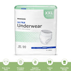 McKesson Ultra Underwear, Incontinence, Heavy Absorbency, 2XL, 12 Count