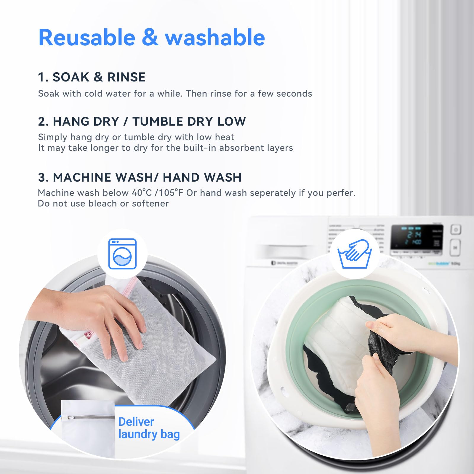 Carer Mens Incontinence Underwear Washable Bladder Control Briefs Urinary Incontinence Brief for Men Cotton Reusable Mens Prote