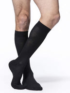 SIGVARIS Mens Motion Cushioned Cotton 360 Closed Toe Calf-High Socks 20-30mmHg - Black - Extra Large Long