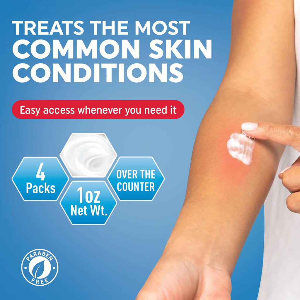 MED Pride Hydrocortisone 1 Percent Cream Anti Itch for Redness, Swelling, Rash, Bug Bites, Eczema Bulk Pack of 4 Travel Size 1 O