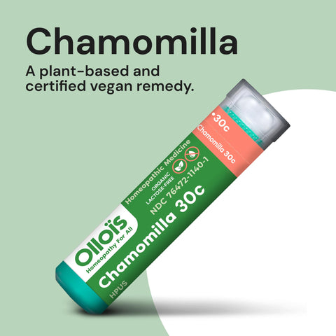 OLLOIS Chamomilla 30c Organic, Lactose-Free Homeopathic Medicine, 80 Pellets (Pack of 1)