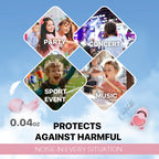 Kids Ear Plugs (6-12 yrs) - Reusable Noise Reduction Samll Earplugs for Focus, Travel, Concerts, Socializing, Events, Sleep, Noi