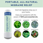 MOXE Migraine Relief Nasal Inhalers, Essential Oils for Headaches & Tension Relief, Portable Aromatherapy, Easy-to-Use, Pure & U