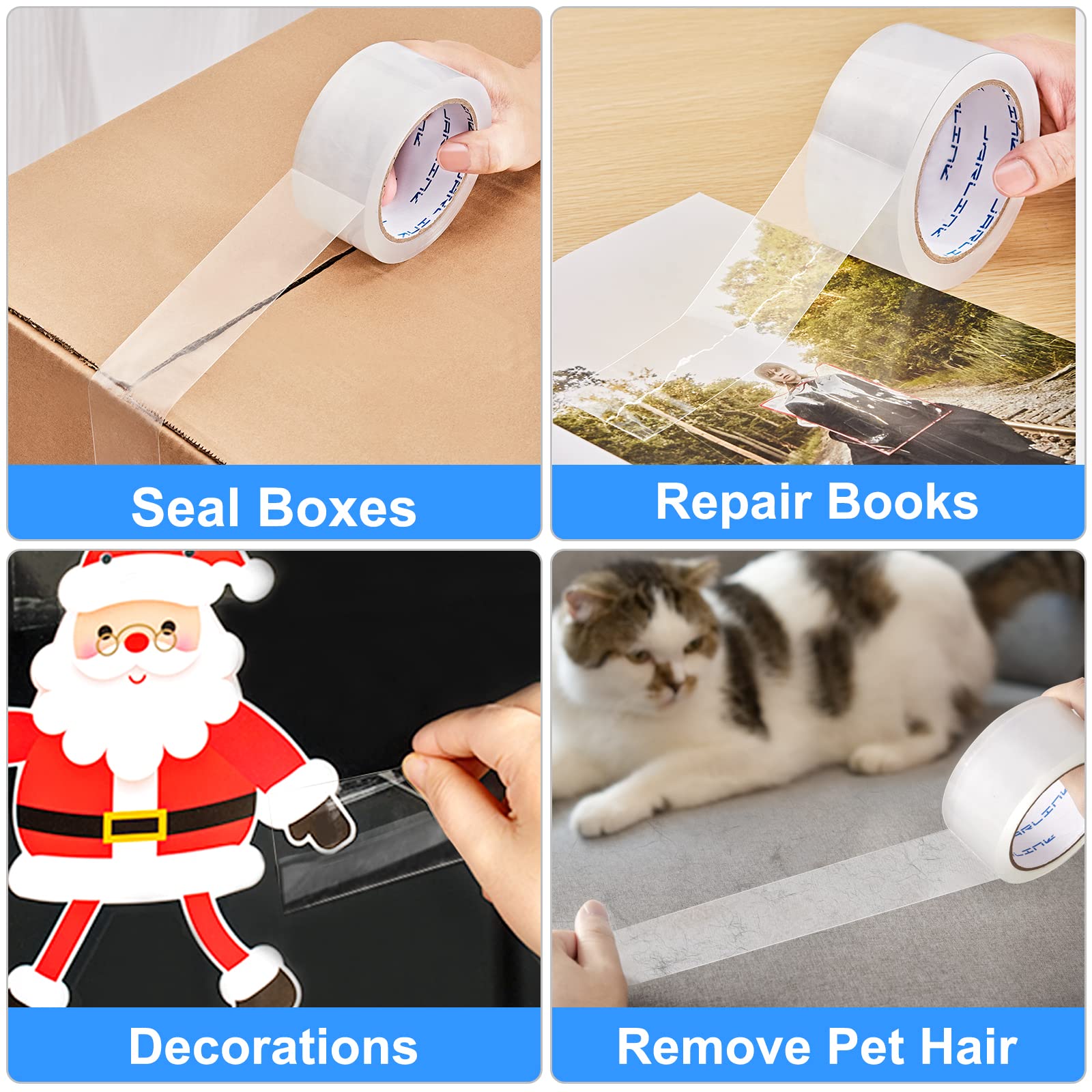 JARLINK clear Packing Tape (36 Rolls), Heavy Duty Packaging Tape for Shipping Packaging Moving Sealing, 27mil Thick, 188 inches
