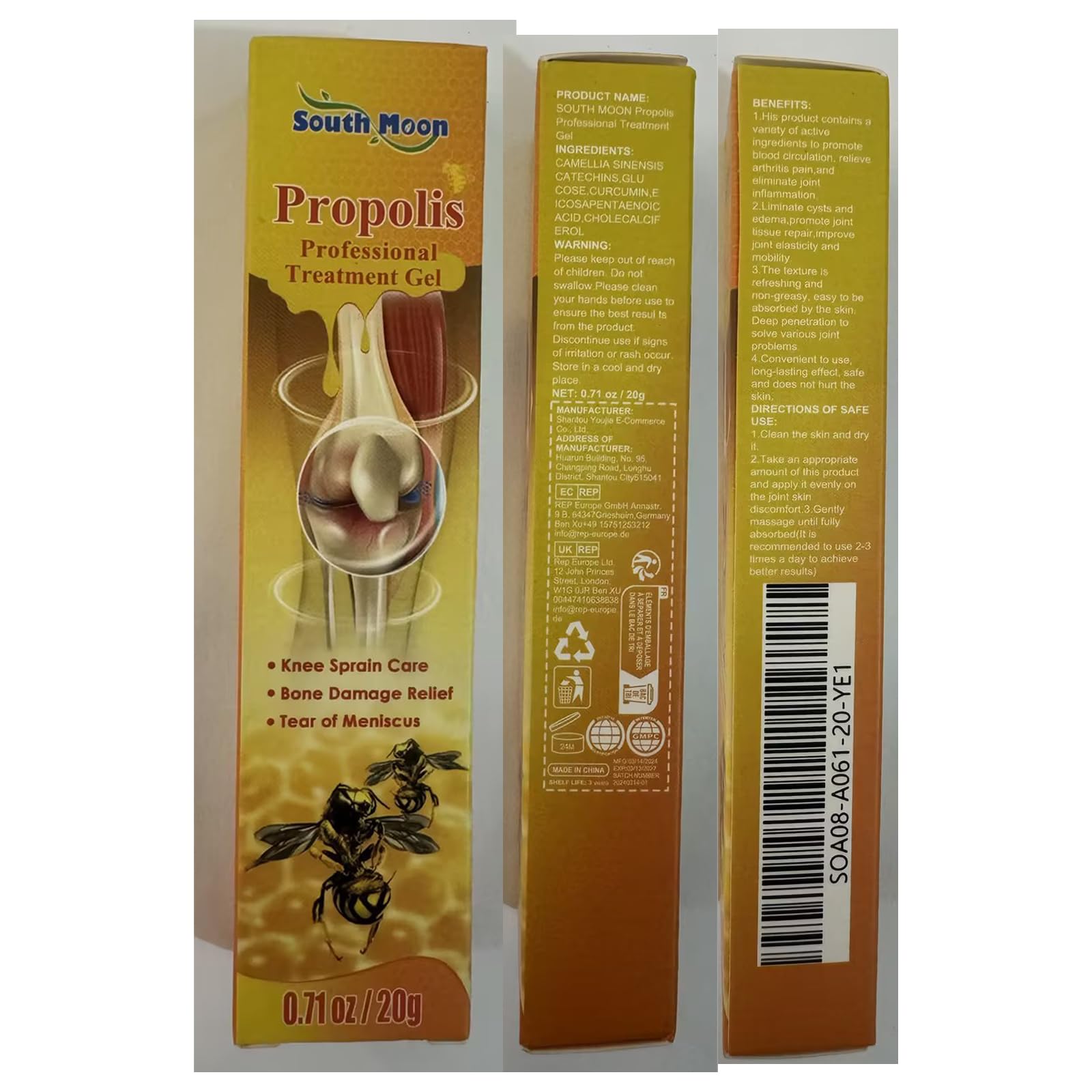 ETUIH New Zealand bee Venom Joint Relief Gel,bee Venom Gel Joint and Bone Therapy,Shoulder Neck, Waist and Leg Care (5PCS)