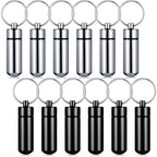 Patelai 12 Pieces Portable Pill Case Container Mini First Aid Keychain Pill Holder Waterproof Aluminum Medicine Bottle for Medic