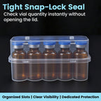 KBVASOTZ Twin-Pack 10mL Vial Organizer for Refrigerator - 2x10 Slots Stackable Plastic Medical Case, Fridge & Freezer Safe Holde