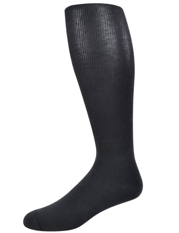 Yomandamor 4 Pairs Mens Over the Calf Compression/Diabetic Dress Socks with Seamless Toe Size 13-15
