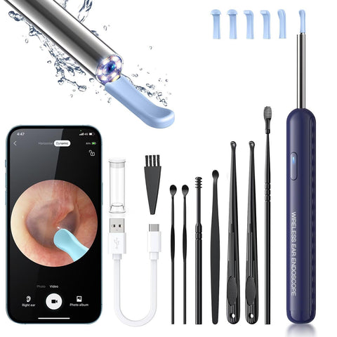Ear Wax Removal, Ear Cleaner with Camera and Light, Ear Wax Removal Kit with 8 Pcs Set, Ear Wax Removal Tool Camera with 1080P, 