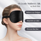 LULUSILK Mulberry Silk Sleep Eye Mask Blindfold with Adjustable Strap, Soft Eye Cover for Women Men Night Sleeping, Travel, Nap(