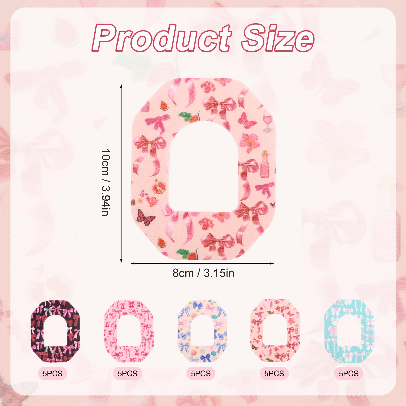 25pcs Adhesive Patches for Omnipod 5, Colorful Overpatches Breathable Waterproof Cover Patches CGM Sensor Covers Stickers Access