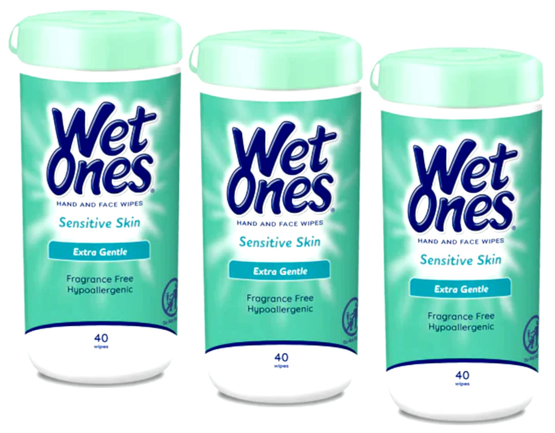 Wet Ones Sensitive Skin Hand Wipes:40 Count (Pack of 3)