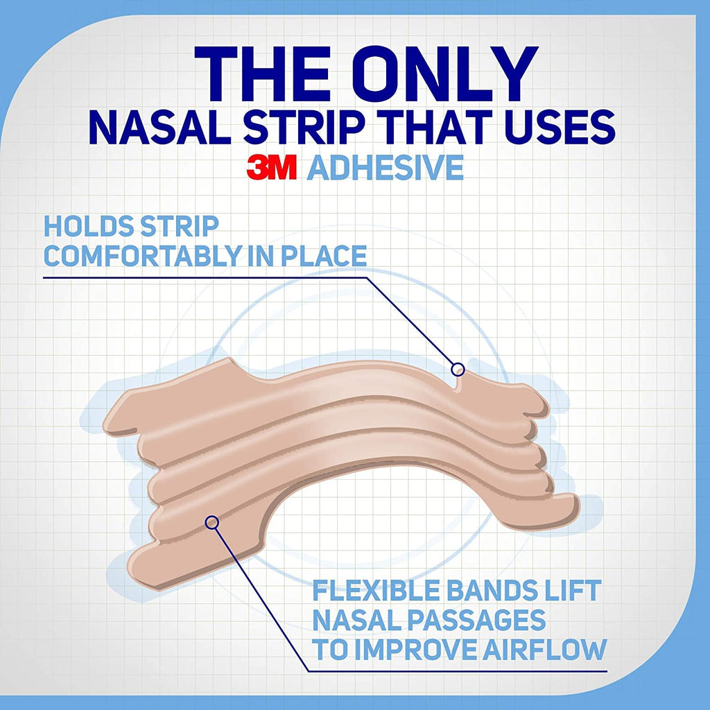 Breathe Right Nasal Strips for Sensitive Skin, Large, Clear, 30 Strips