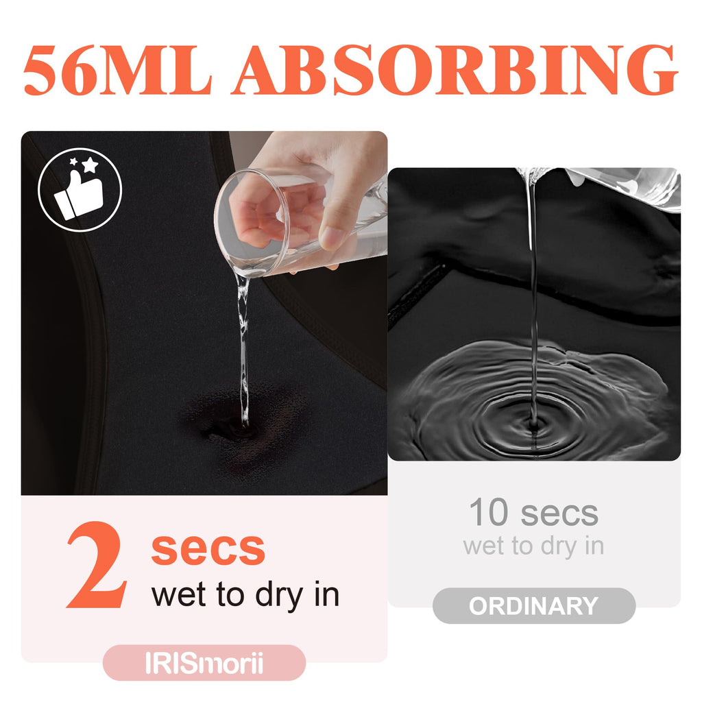 IRISMORII Leak Proof Incontinence Underwear for Women Washable Absorbent Bladder Control Postpartum Briefs 1Pack (Black M)
