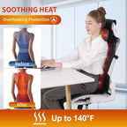 comrelax Shiatsu Back Massager with Heat, Massage Chair Pad for Full Back, Seat Massager for Office/Home,Gift for Father/Mother
