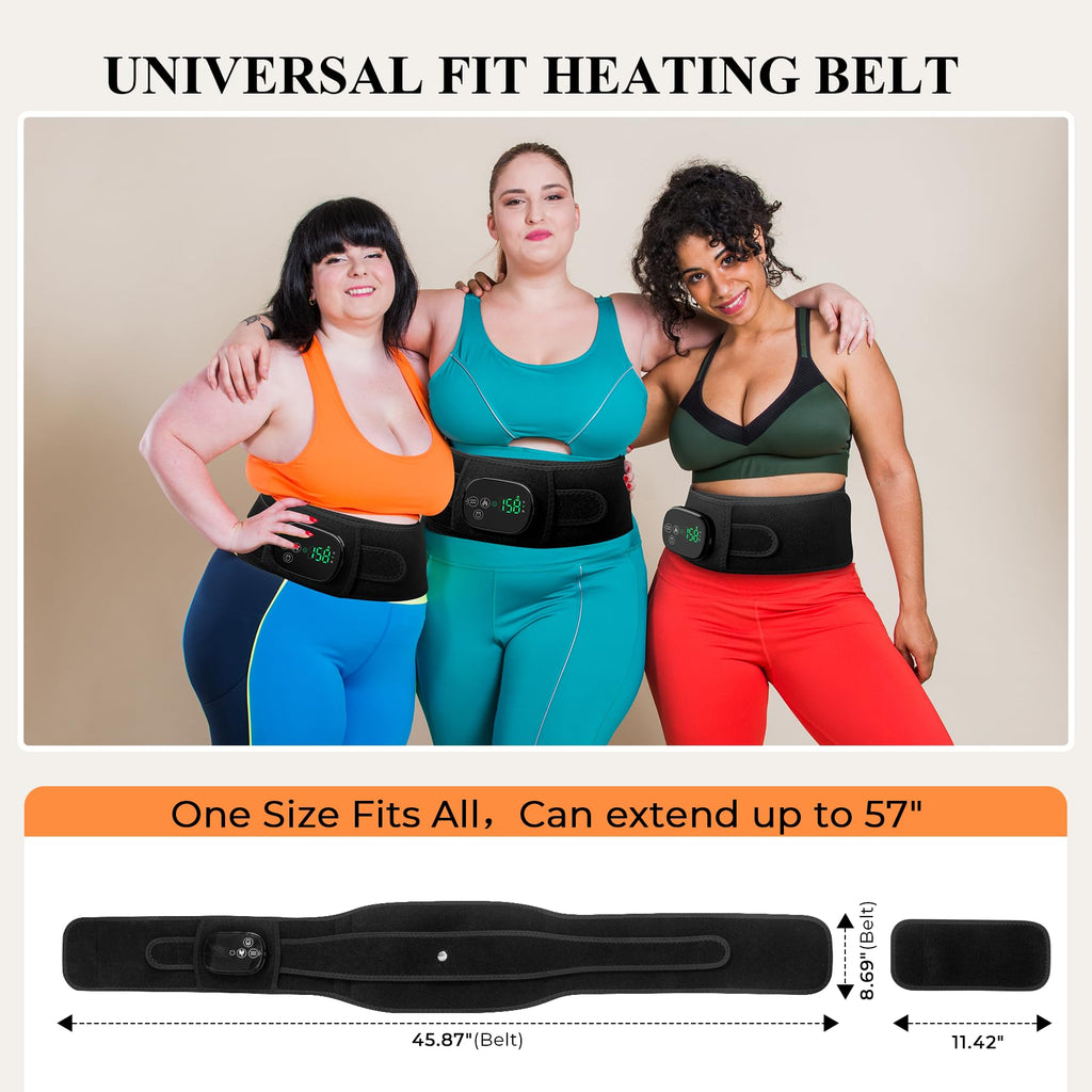 VIYACHY Heating Pad with Massager for Back Comfort, Cordless Lower Back Massager with 6 Heat Levels, Portable Vibrating Heated B