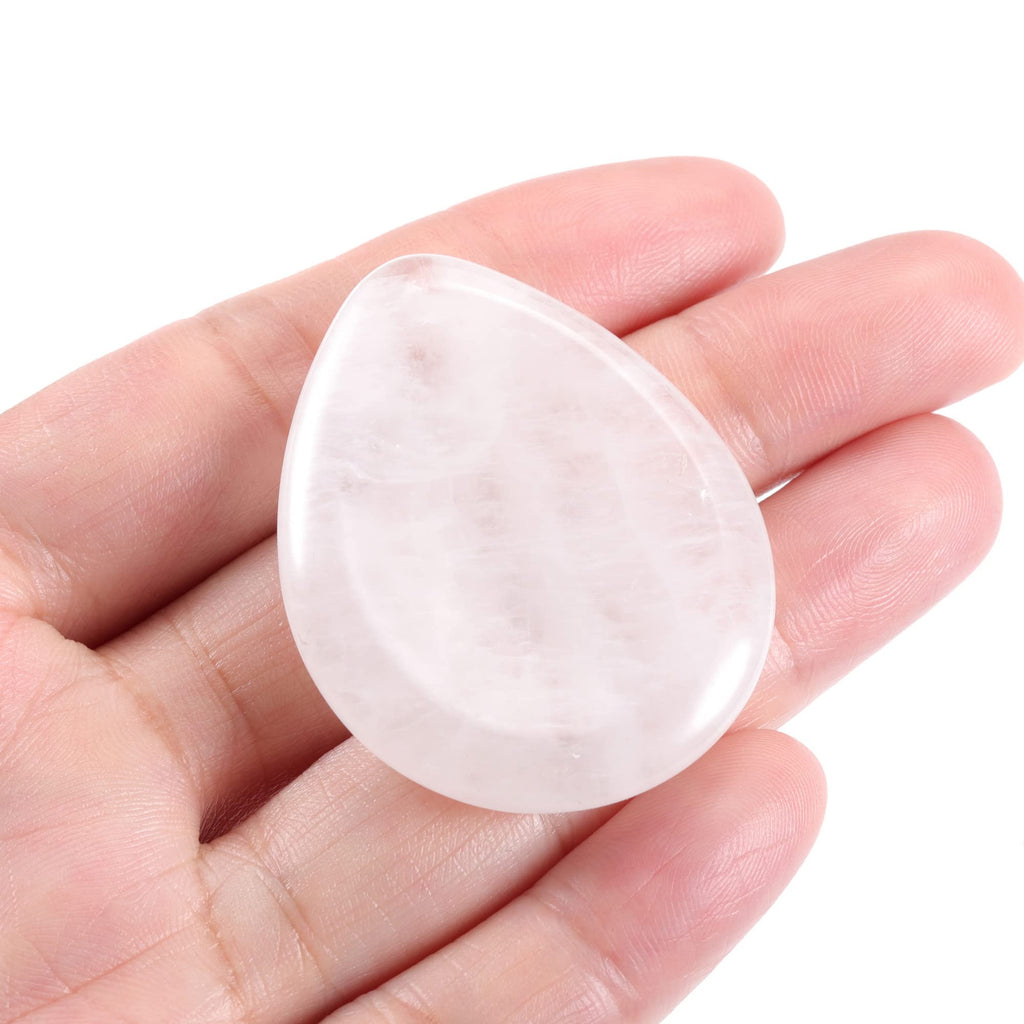 CrystalTears Clear Quartz Crystal Worry Stone Thumble Polished Healing Crystals Pocket Palm Stone Thumb Worry Stones for Anxiety
