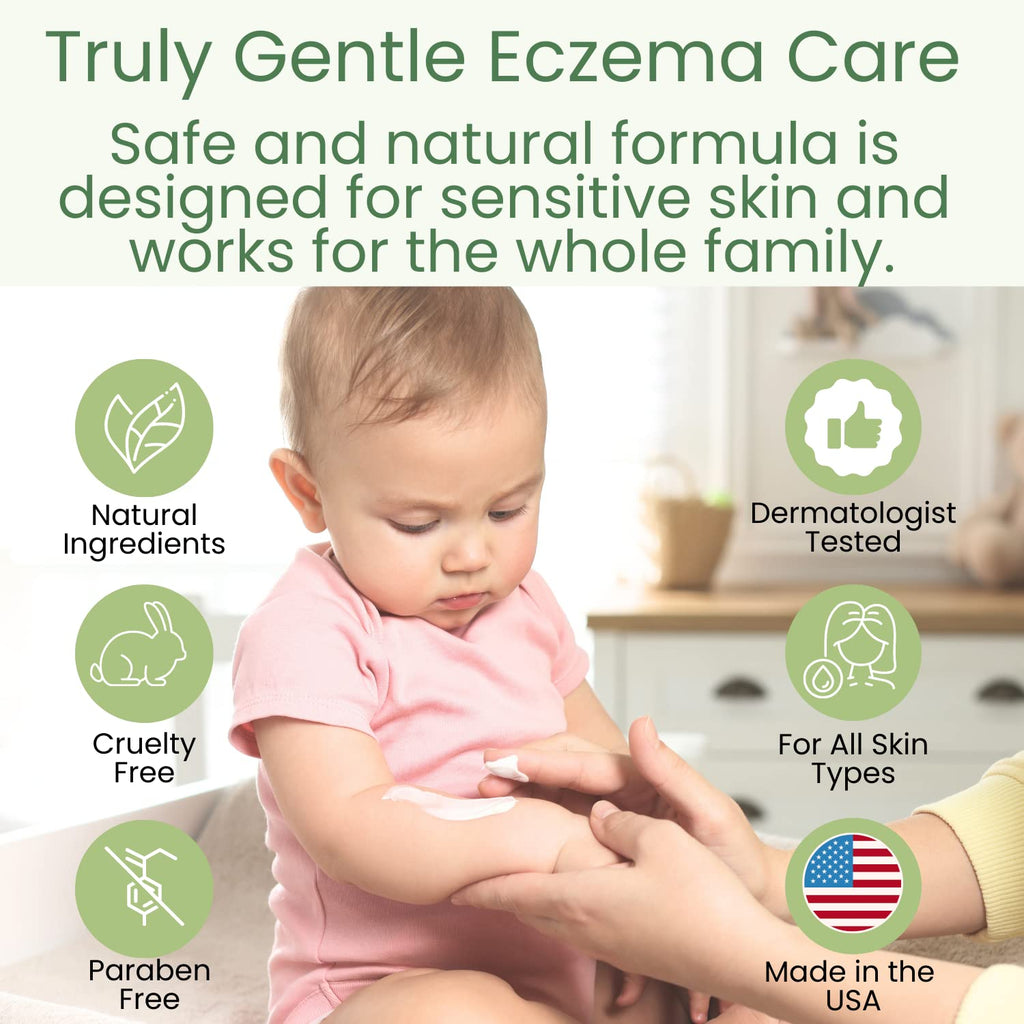 TruKid Natural Eczema Cream for Kids, Toddlers & Babies, NEA-Accepted for Eczema, Safe for Sensitive Skin on Face, Body, & Hands