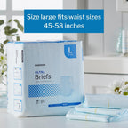 McKesson Ultra Briefs, [72 Count], Size L, 45-58 in. Incontinence Adult Diapers, Heavy Absorbency, Unisex, Disposable, Elastic L