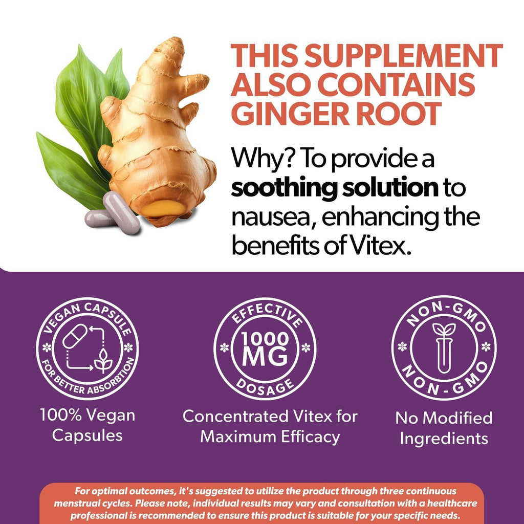 Intimate Rose Vitex Chasteberry Supplement for Women, 1000 mg - Chaste Tree Berry for Hormone Balance, Fertility & PMS Support,