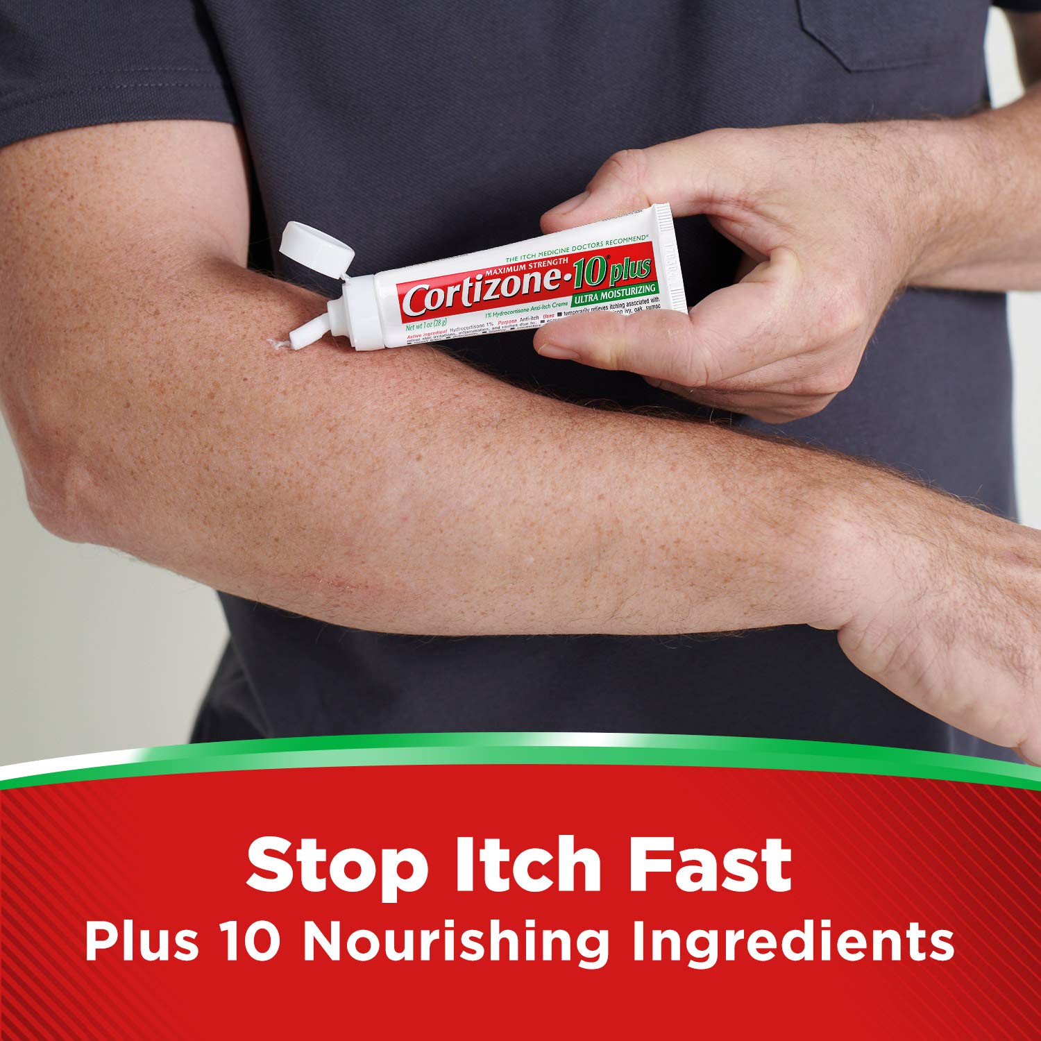 Cortizone 10 Maximum Strength Plus Ultra Moisturizing Anti-Itch Cream, 1% Hydrocortisone, 2 oz.