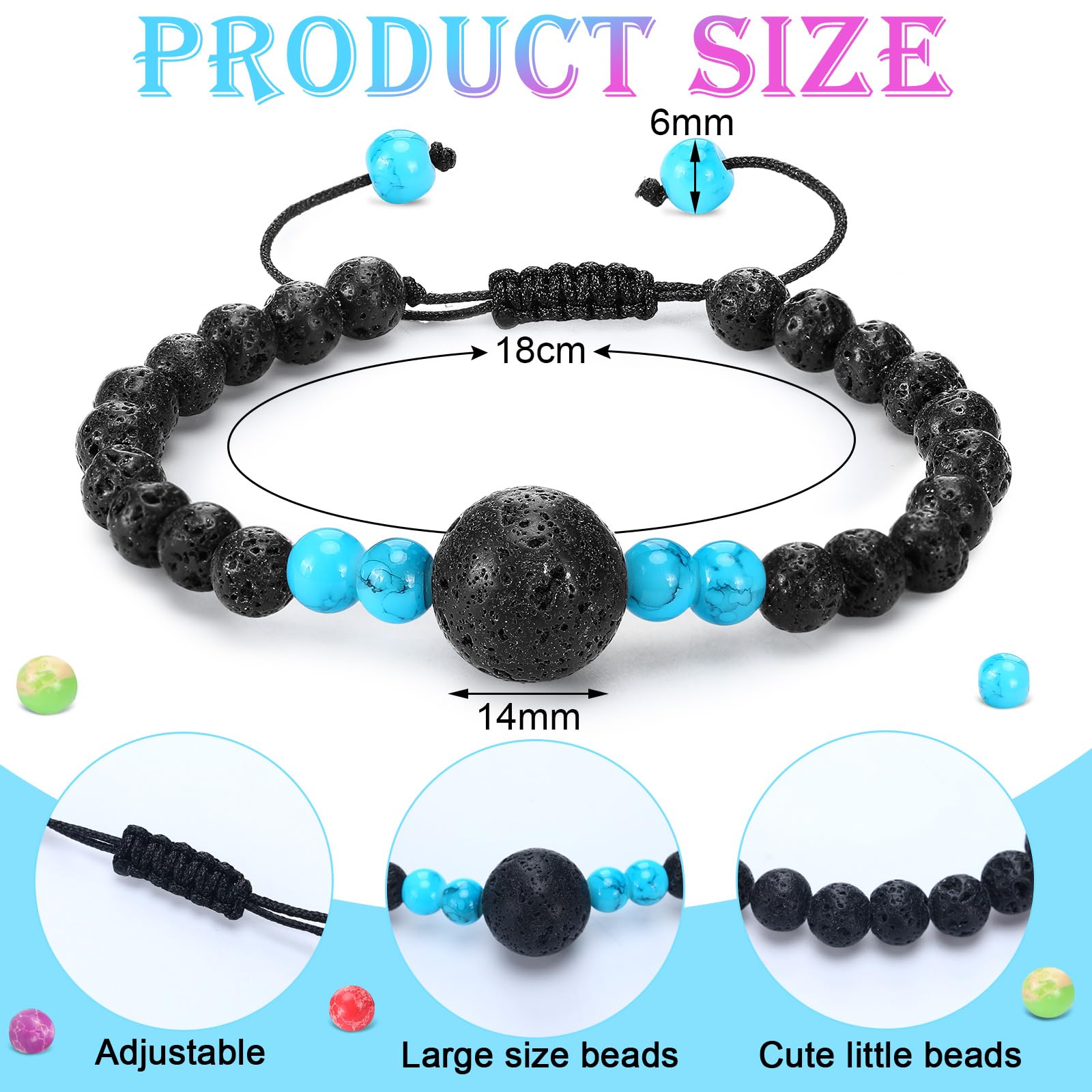 Sureio 6 Pcs Motion Sickness Bracelets Cruise Essentials Adjustable Anti Nausea Wristband for Adults Car Sea Air Sickness Relief