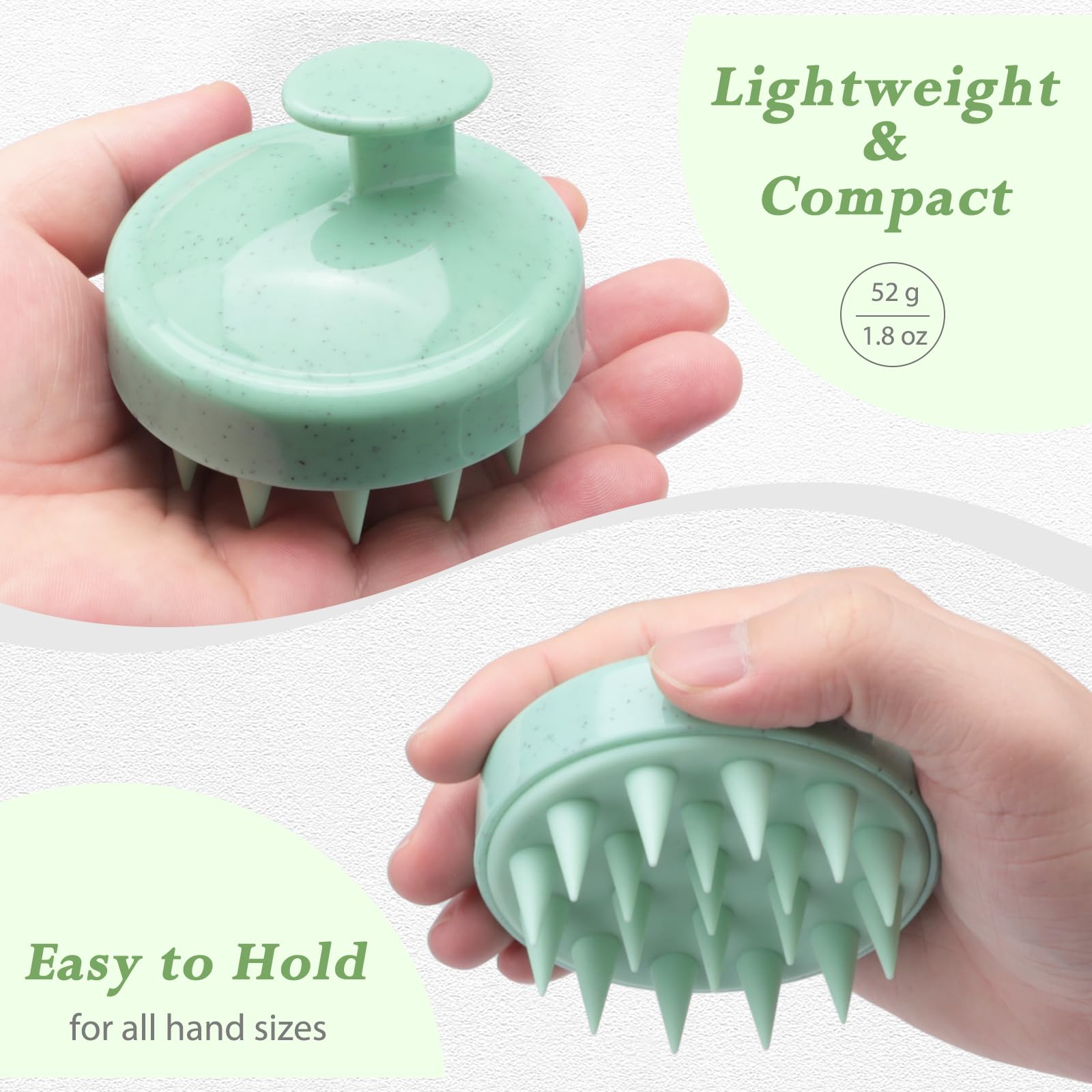 FREATECH Wheat Straw Scalp Massager Shampoo Brush with Soft Silicone Bristles for Scalp Scrub and Hair Growth, Head Massager Hai
