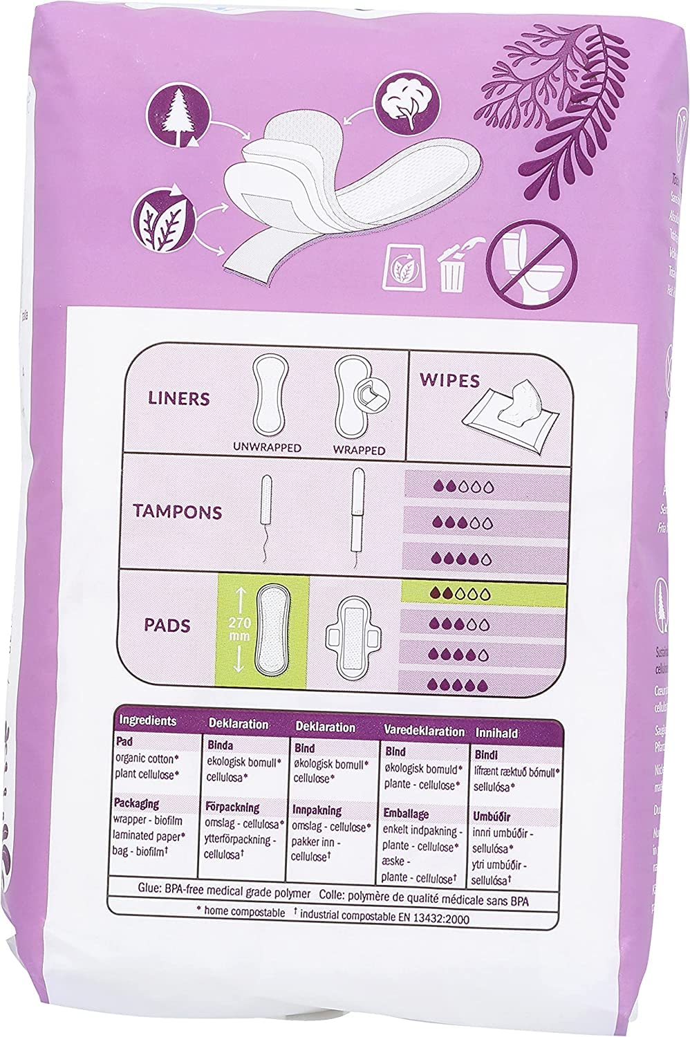 Natracare Pads Maxi Regular 14 Count (6 Pack)