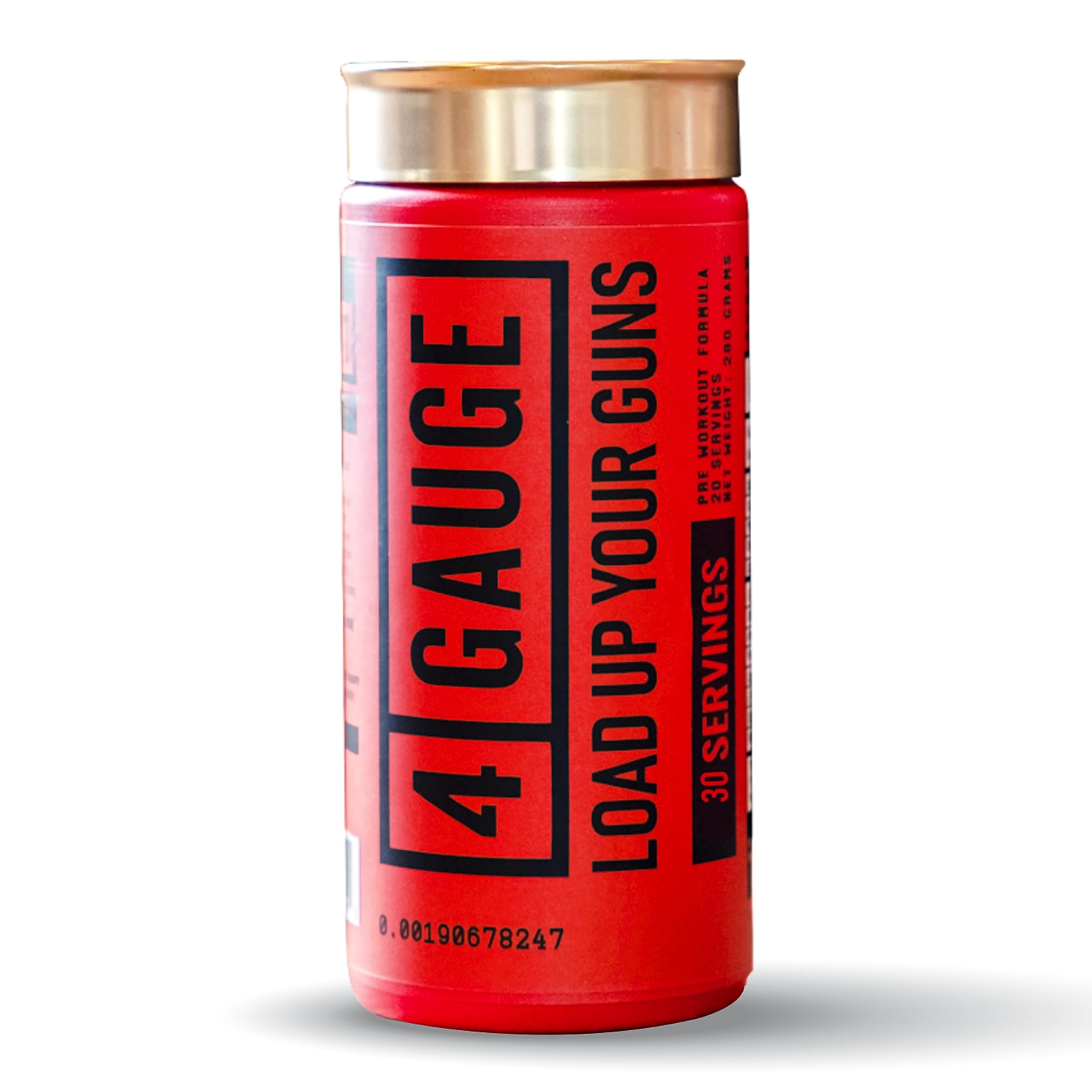 4 Gauge Natural Preworkout Without The Jitters | 30 Servings | Nitric Oxide Booster | L-Citrullline, L-Carnitine, Creatine | No 