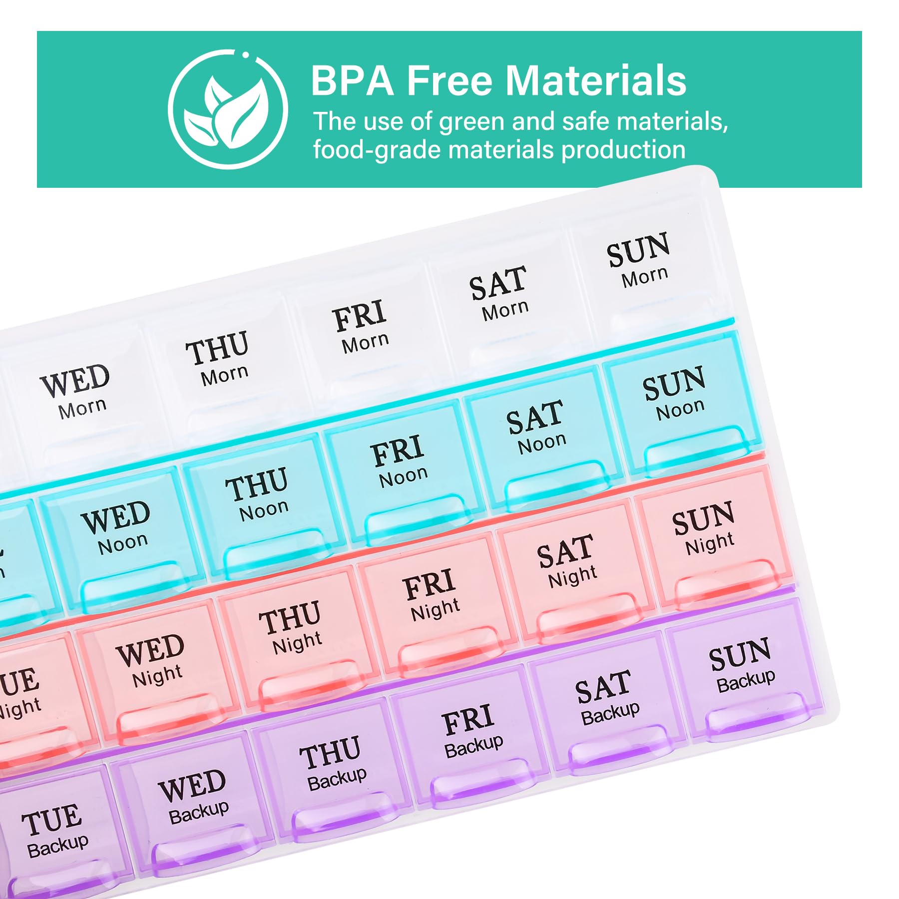 Large Weekly Pill Organizer 4 Times A Day, Moisture-Proof 7 Day Pill Box,Daily Pill Organizer,Travel Pill Cases Portable for Pil
