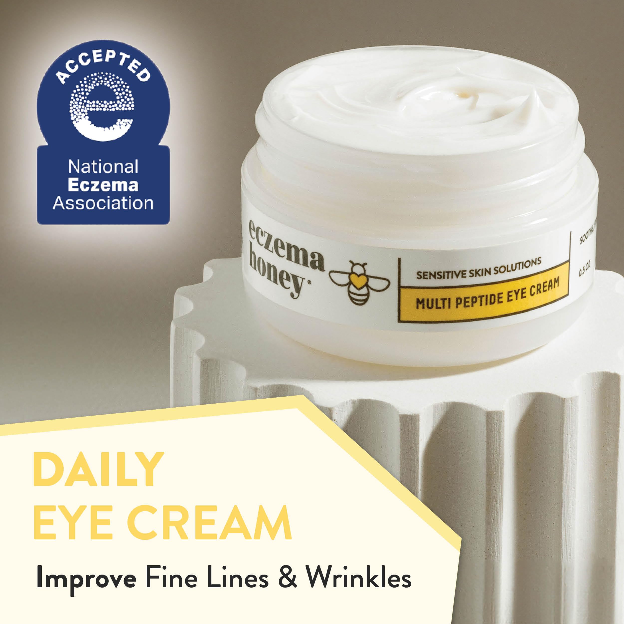 ECZEMA HONEY Multi Peptide Eye Cream - Anti Aging Eye Cream for Dark Circles & Puffiness - Facial Skin Care Products for Eczema,
