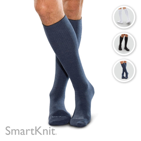 SMARTKNIT Seamless Diabetic Over-the-Calf Socks 3 Pack (6 Count), X-Large, White