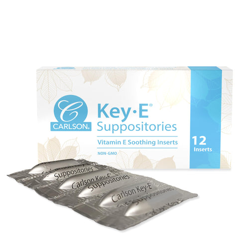 Carlson - Key-E Suppositories, 30 IU Vitamin E Suppository, Lubricates Dry Areas, Treatment for Women and Men, Vaginal & Rectal,