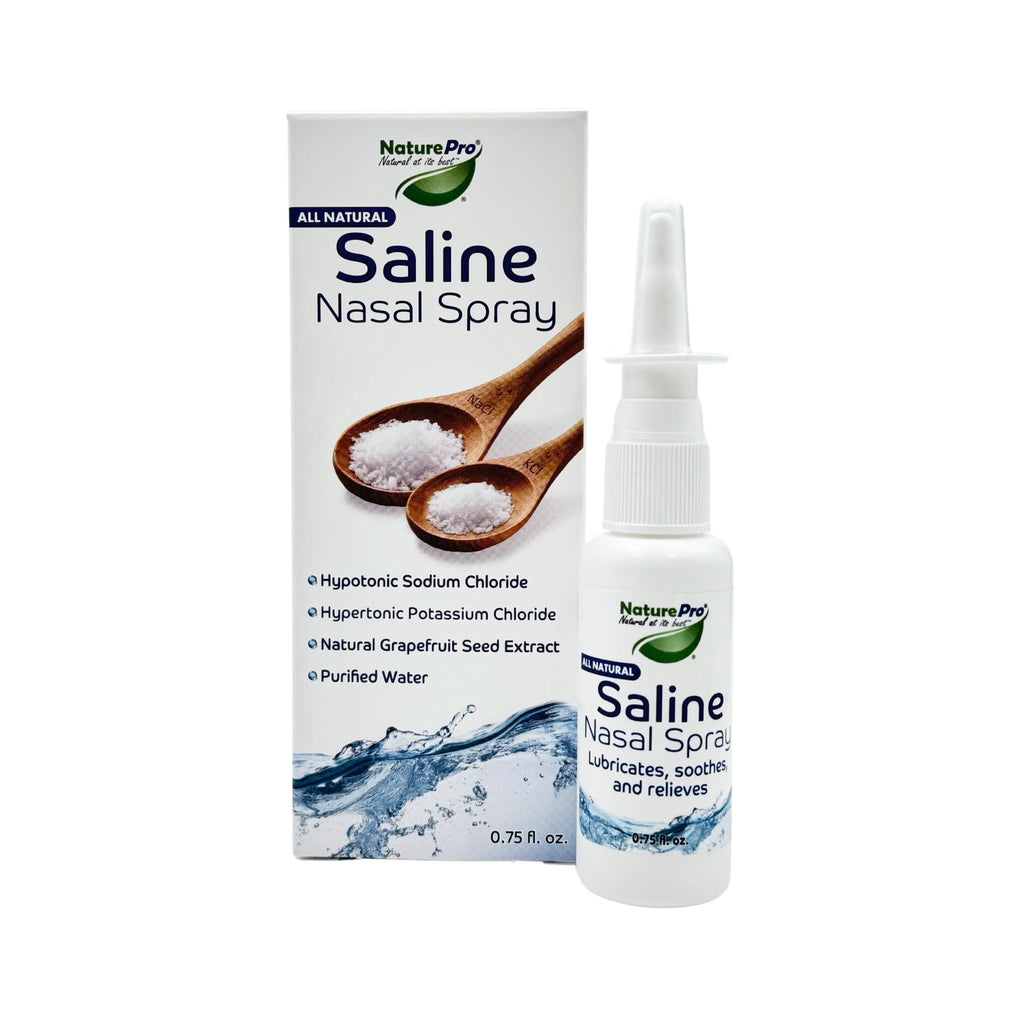 NaturePro All Natural Saline Nasal Spray, 0.75 fl. oz., Kosher, Dual Salt Moisturizing Formula