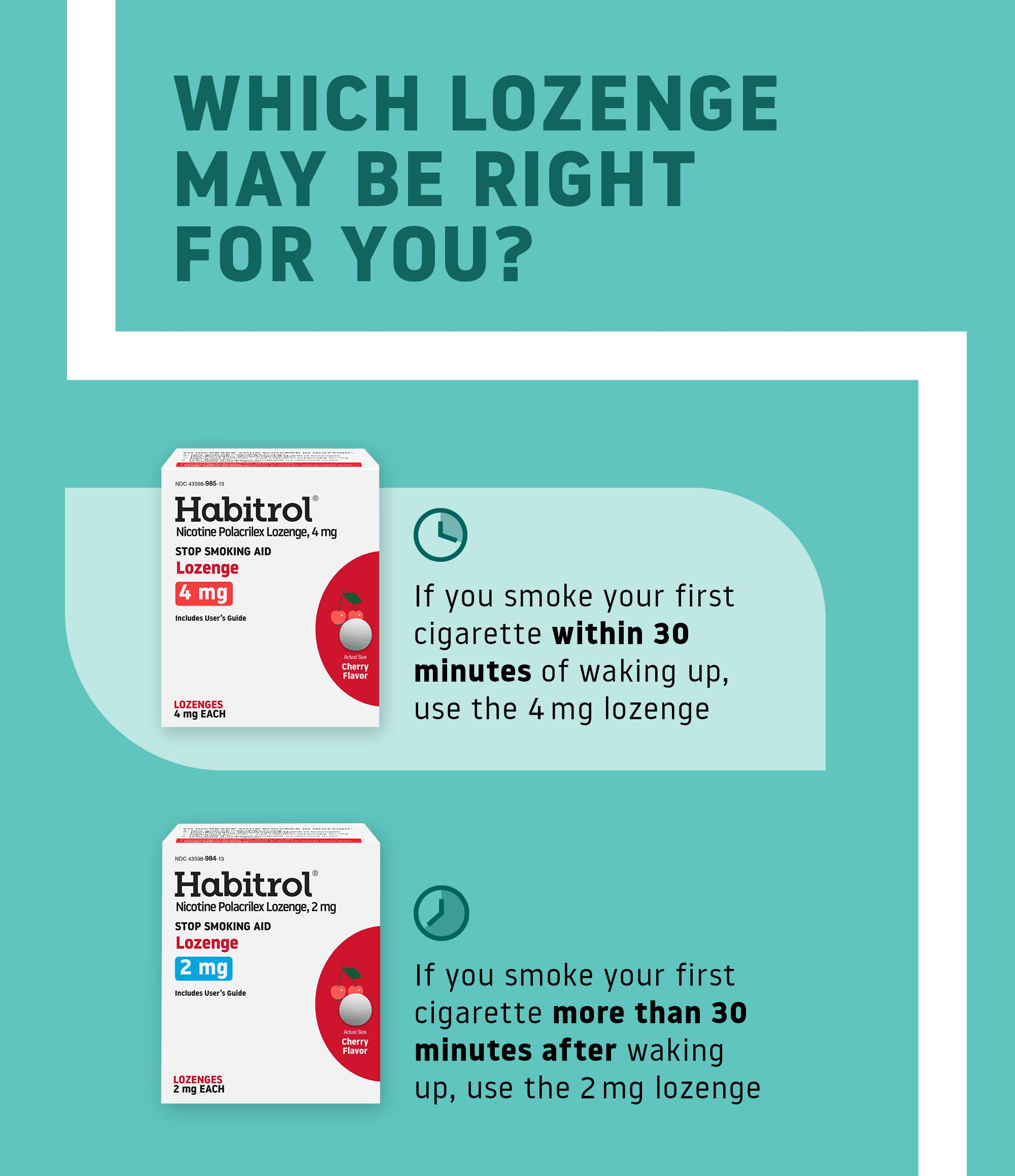 Habitrol Nicotine Lozenges 4 mg Cherry Flavor - 135 Count - Stop Smoking Aid - Reduce Cravings and Withdrawal Symptoms