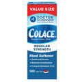 Colace Regular Strength Stool Softener 100 mg Capsules 100 Count Docusate Sodium Stimulant-Free for Gentle, Dependable Occasiona