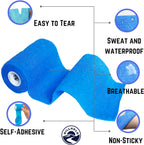 HillHold 3 Inch - 12 Rolls Self Adhesive Bandage Wrap Vet Wrap for Dogs - Wrap Tape Athletic Cohesive Bandage for Sports Injury,
