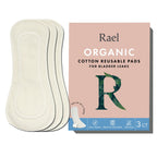 Rael Reusable Pads, Organic Cotton Cover - Postpartum Essential, Incontinence Pads for Women, Bladder Leakage Pads for Women, Th