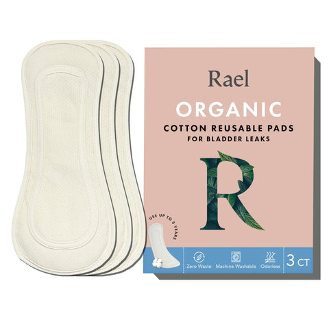 Rael Reusable Pads, Organic Cotton Cover - Postpartum Essential, Incontinence Pads for Women, Bladder Leakage Pads for Women, Th