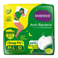 Evereve Anti Bacteria Period Panty For Girls & Women, (ML), 10 Pcs, 360 Degree Overnight Coverage, 99.9% Bacteria Free, High Ab