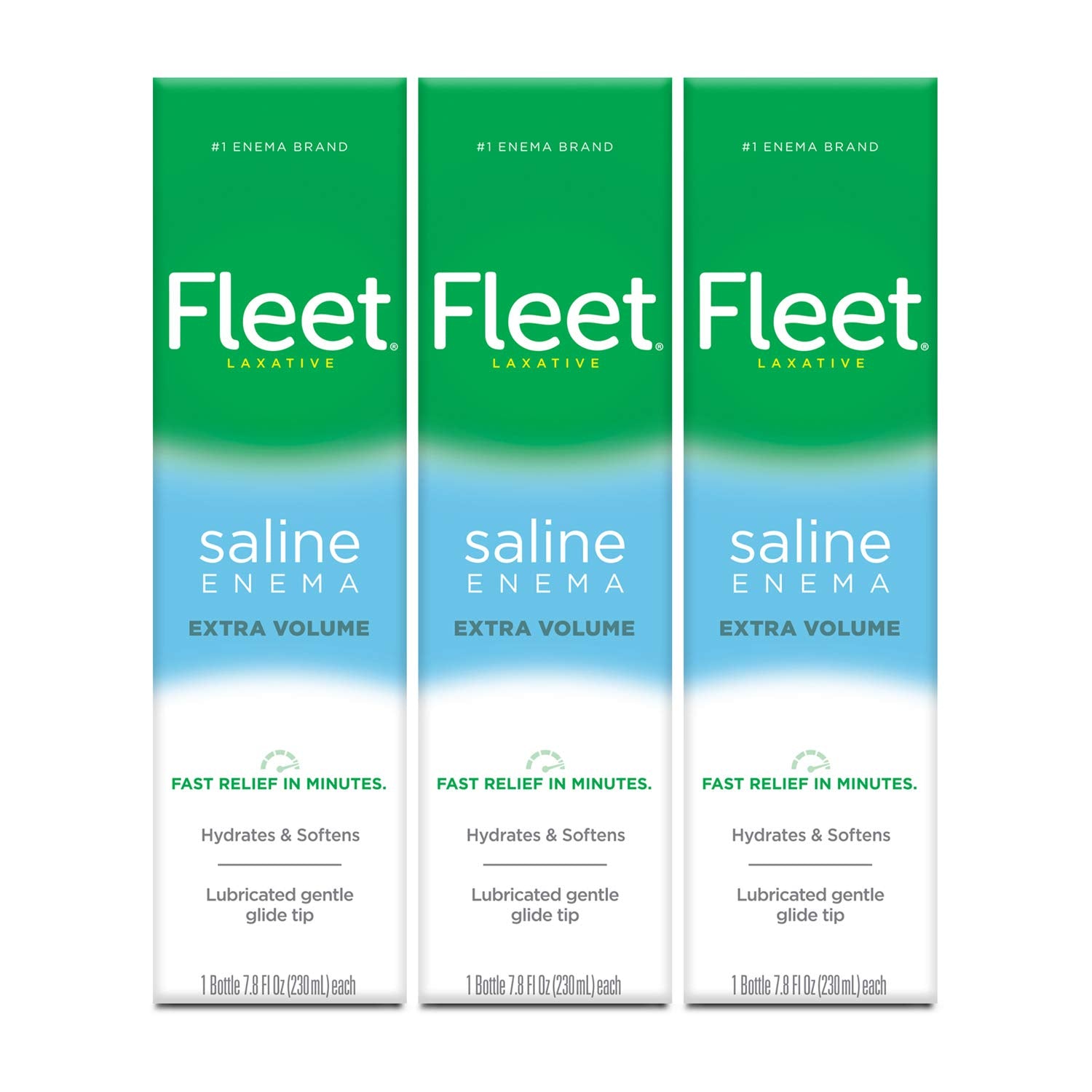 Fleet Laxative Saline Extra Enema for Adult Constipation, 7.8 fl oz, 3 Pack