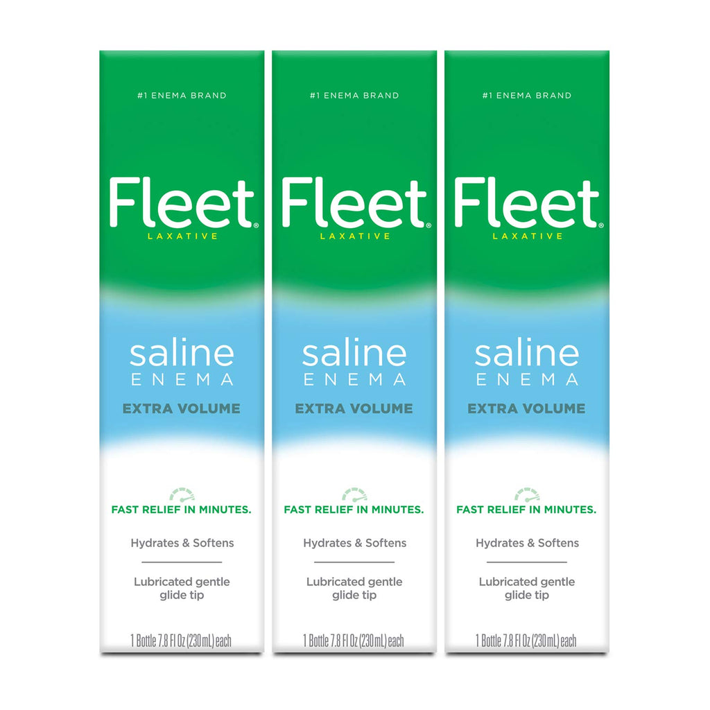 Fleet Laxative Saline Extra Enema for Adult Constipation, 7.8 fl oz, 3 Pack