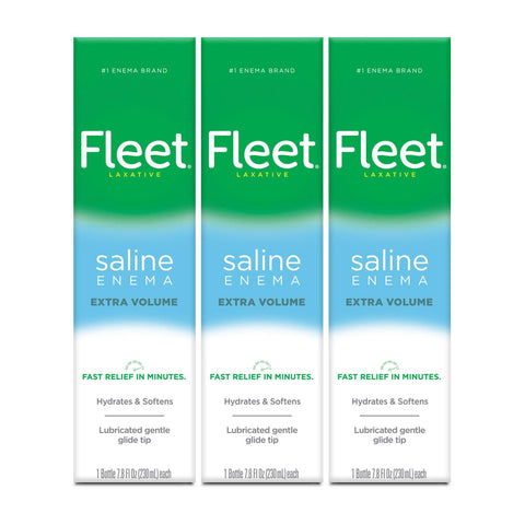 Fleet Laxative Saline Extra Enema for Adult Constipation, 7.8 fl oz, 3 Pack